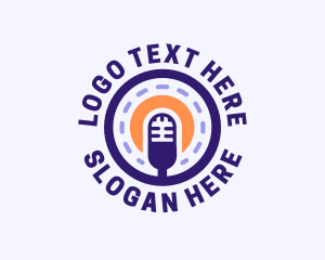 Vlog - Mic Podcast Radio logo design