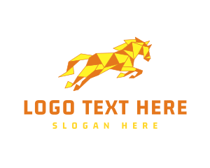 Horse - Stallion Paper Folding logo design