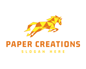 Papercraft - Stallion Paper Folding logo design