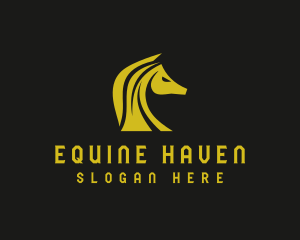 Stallion Horse Mane  logo design