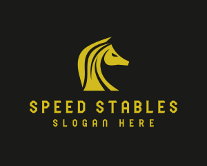 Horse Racing - Stallion Horse Mane logo design