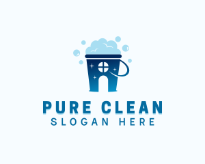 Cleaning Bucket Bubbles logo design