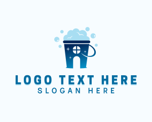 Cleaner - Cleaning Bucket Bubbles logo design