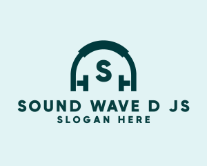Headphones DJ Sound Broadcast logo design