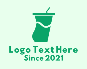 Organic Drink - Green Juice Tumbler logo design