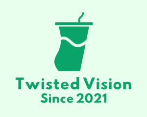 Distorted - Green Juice Tumbler logo design