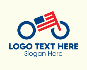 Flag - American Flag Bike logo design