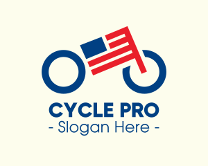 American Flag Bike logo design