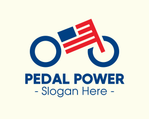 American Flag Bike logo design