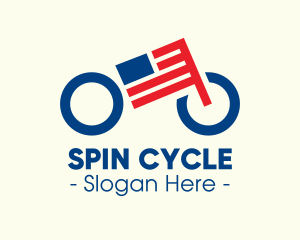 American Flag Bike logo design