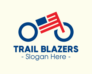 American Flag Bike logo design