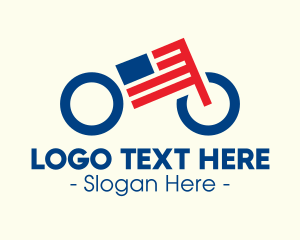 Bike Store - American Flag Bike logo design