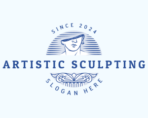 Greek Column Sculpture logo design