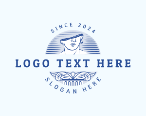 History - Greek Column Sculpture logo design