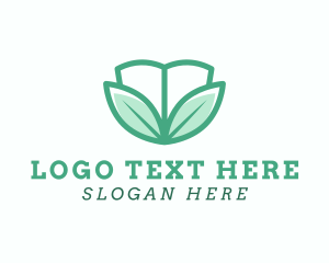 Library - Green Leaves Wellness Book logo design