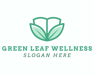 Green Leaves Wellness Book logo design