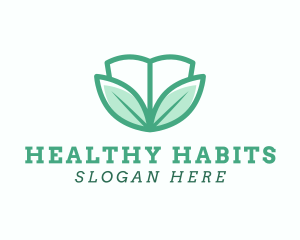 Green Leaves Wellness Book logo design