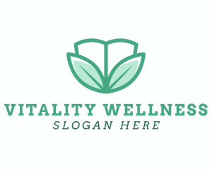 Green Leaves Wellness Book logo design