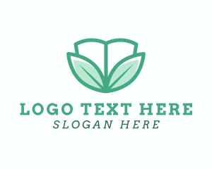 Preach - Green Leaves Wellness Book logo design