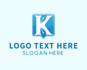 Notification - Pen Message Bubble logo design