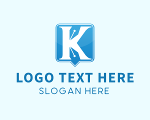 Fountain Pen - Pen Message Bubble logo design