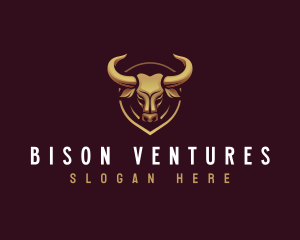 Bull Horn Shield logo design