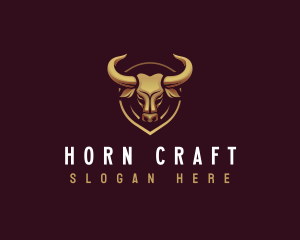 Bull Horn Shield logo design