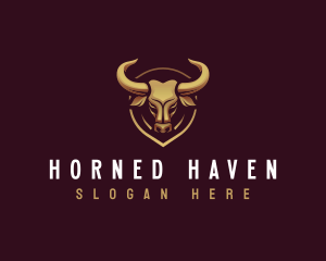 Bull Horn Shield logo design