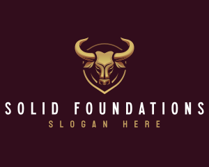 Cattle - Bull Horn Shield logo design