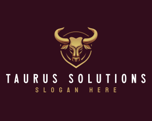 Bull Horn Shield logo design