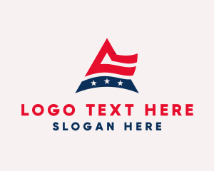 American - Star Business Flag Letter A logo design
