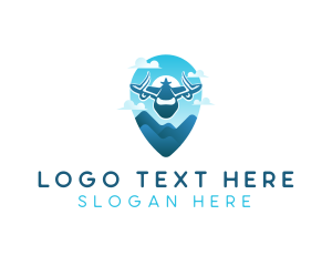 Jet - Airplane Travel Mountain logo design