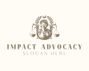 Advocacy - Woman Wreath Justice logo design