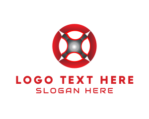 Web - Red Software Tech Letter O logo design