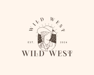 Cowgirl Western Hat logo design
