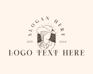 Rodeo - Cowgirl Western Hat logo design