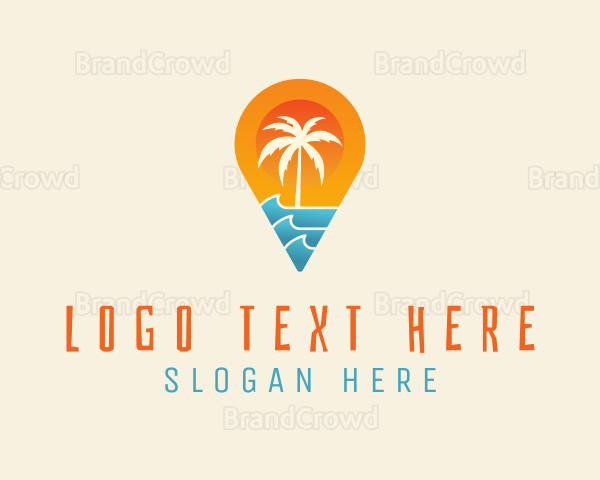 Island Pin Location Logo