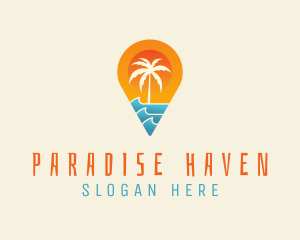 Island Pin Location  logo design