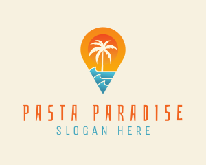 Island Pin Location  logo design