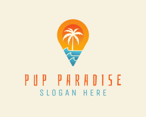 Island Pin Location  logo design