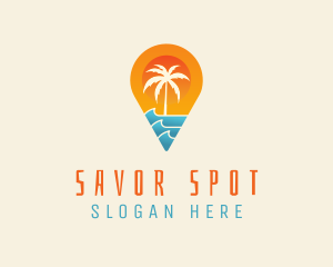 Island Pin Location  logo design