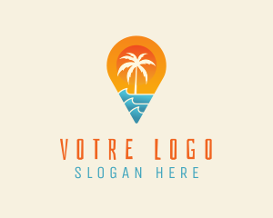 Coast - Island Pin Location logo design