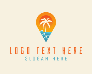 Tropical - Island Pin Location logo design