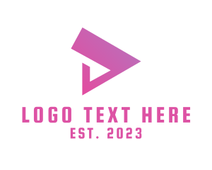 Music Player - Pink Play D logo design
