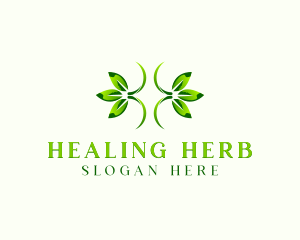 Natural Organic Herb Leaf logo design