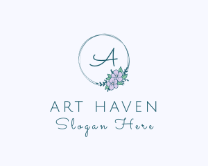 Floral Ornament Wreath logo design