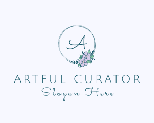 Floral Ornament Wreath logo design