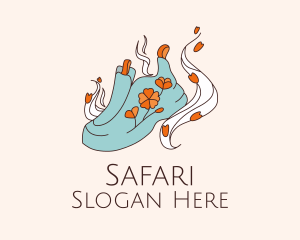 Floral Sneakers Slip On Logo