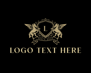 Elegant - Royal Pegasus Shield logo design