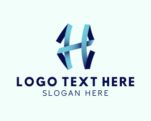 Advertising - Ribbon Letter H logo design